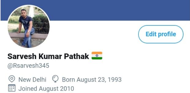 How to Add Flag on Your Twitter Name - sarveshpathak.com