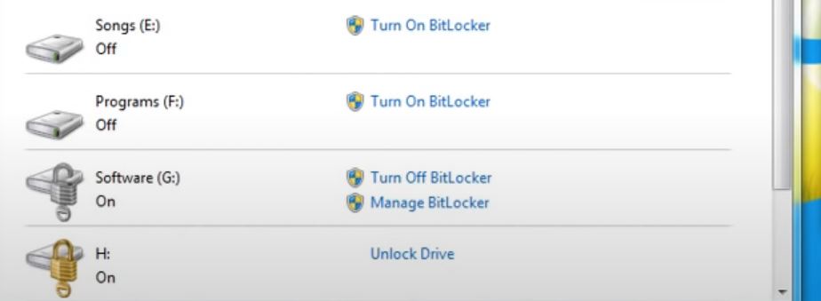 bitlocker remove password